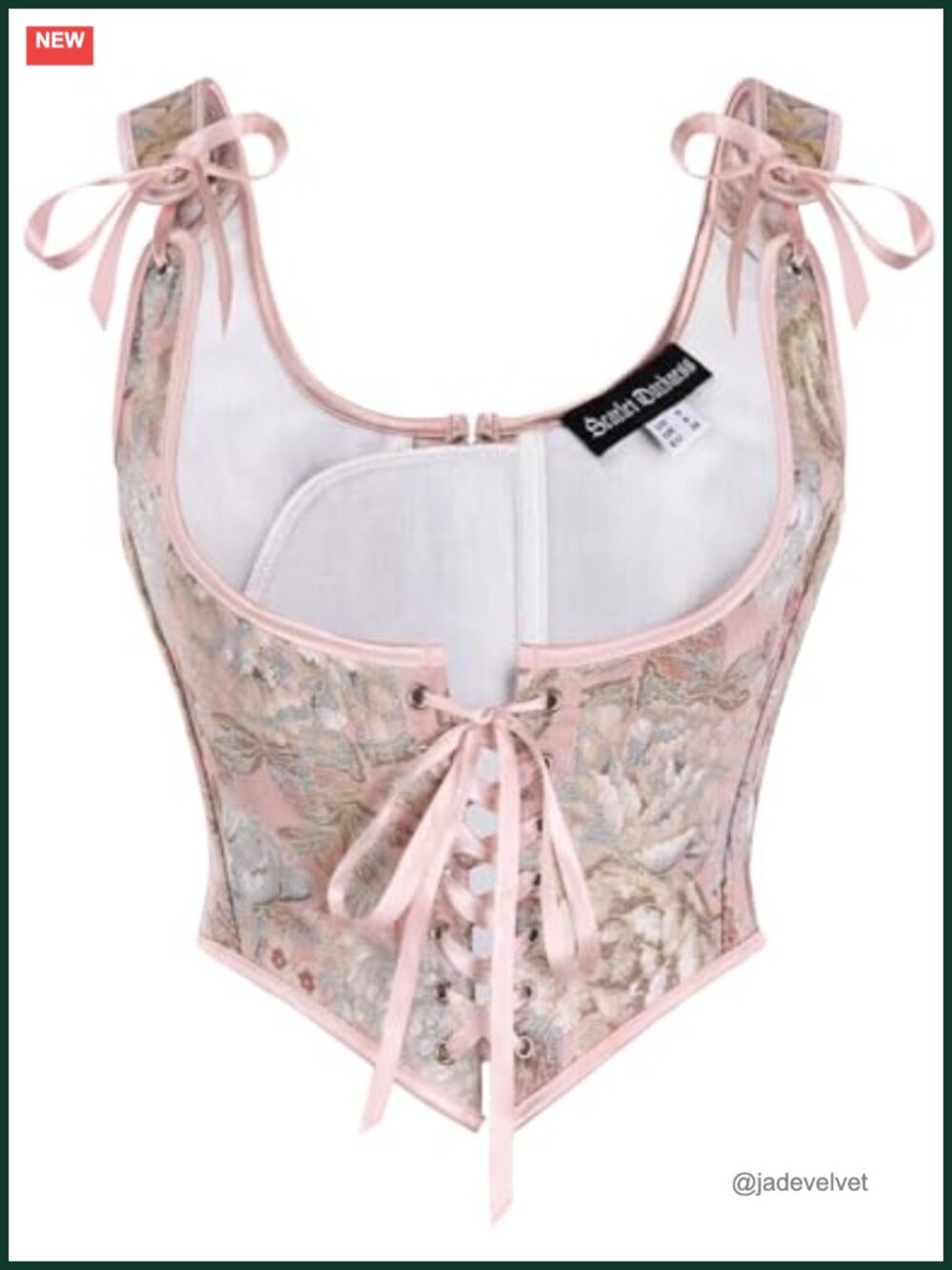Renaissance Corset Top Jacquard Lace Up Underbust Bustier